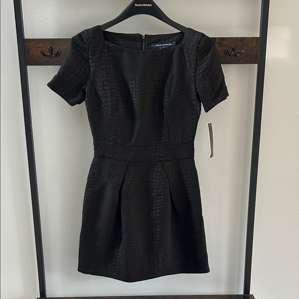 NWT French Connection Elegant Black Textured Dress
